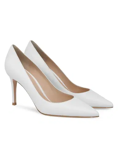 Gianvito Rossi Women's 85MM Leather Stiletto Heel Pumps - White - Size 11 | Thumbnail 2 Gianvito Rossi Women's 85MM Leather Stiletto Heel Pumps - White - Size 11 | Thumbnail 2