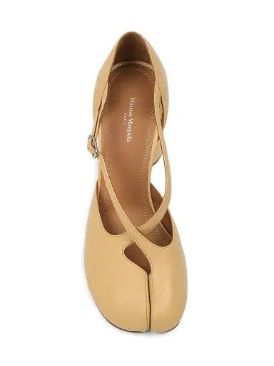 Maison Margiela Women's Tabi 80MM Split-Toe Leather Pumps - Beige | Thumbnail 4 Maison Margiela Women's Tabi 80MM Split-Toe Leather Pumps - Beige | Thumbnail 4