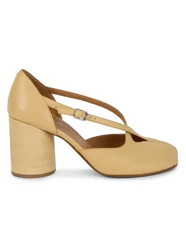 Maison Margiela Women's Tabi 80MM Split-Toe Leather Pumps - Beige | Thumbnail 1 Maison Margiela Women's Tabi 80MM Split-Toe Leather Pumps - Beige | Thumbnail 1