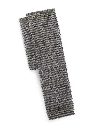 Giorgio Armani Men's Cravatta Tricot Silk Tie - Pearl | Thumbnail 1 Giorgio Armani Men's Cravatta Tricot Silk Tie - Pearl | Thumbnail 1