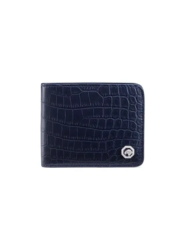 Men's Crocodile Bifold Wallet - Blue Men's Crocodile Bifold Wallet - Blue