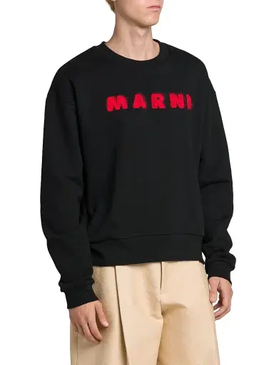 Marni Men's Logo Crewneck Sweatshirt | Thumbnail 4 Marni Men's Logo Crewneck Sweatshirt | Thumbnail 4