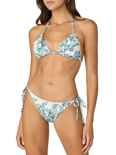 Shoshanna Women's Ruffle Triangle Swim Top - Ocean Blue Multi | Thumbnail 2 Shoshanna Women's Ruffle Triangle Swim Top - Ocean Blue Multi | Thumbnail 2