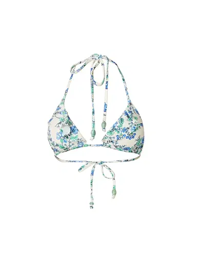 Shoshanna Women's Ruffle Triangle Swim Top - Ocean Blue Multi | Thumbnail 1 Shoshanna Women's Ruffle Triangle Swim Top - Ocean Blue Multi | Thumbnail 1
