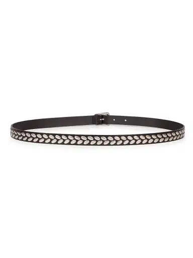 Lemaire Men's Almond Studded Leather Belt - Dark Brown - Size 38 | Thumbnail 2 Lemaire Men's Almond Studded Leather Belt - Dark Brown - Size 38 | Thumbnail 2