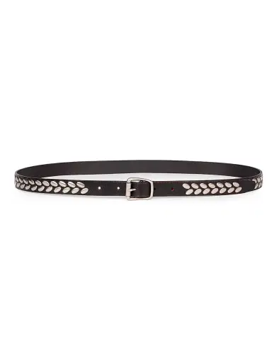 Lemaire Men's Almond Studded Leather Belt - Dark Brown - Size 38 | Thumbnail 1 Lemaire Men's Almond Studded Leather Belt - Dark Brown - Size 38 | Thumbnail 1