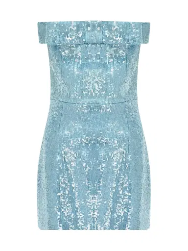 The New Arrivals Ilkyaz Ozel Women's Sisu Sequined Bow Strapless Minidress - Sparkling Azure - Size 8 | Thumbnail 1 The New Arrivals Ilkyaz Ozel Women's Sisu Sequined Bow Strapless Minidress - Sparkling Azure - Size 8 | Thumbnail 1