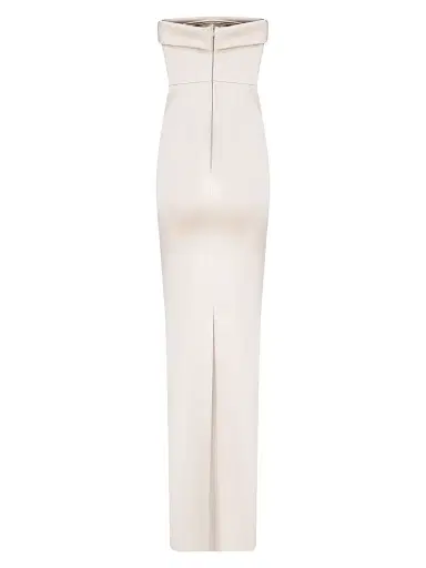 The New Arrivals Ilkyaz Ozel Women's Rhea Satin Strapless Column Gown - Meringue | Thumbnail 2 The New Arrivals Ilkyaz Ozel Women's Rhea Satin Strapless Column Gown - Meringue | Thumbnail 2