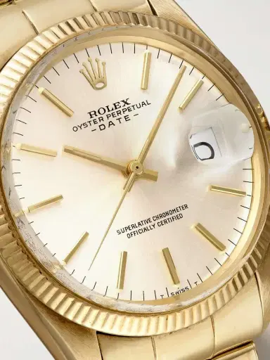 Wind Vintage + Rolex Pre-owned 1970 Oyster Perpetual Date Automatic 34mm 14-karat Gold Watch | Thumbnail 5 Wind Vintage + Rolex Pre-owned 1970 Oyster Perpetual Date Automatic 34mm 14-karat Gold Watch | Thumbnail 5