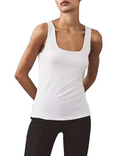 Artemis Diciero Women's Julie Square Neck Tank - White - Size Small | Thumbnail 4 Artemis Diciero Women's Julie Square Neck Tank - White - Size Small | Thumbnail 4