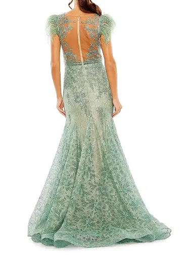 Mac Duggal Women's Embellished Lace Trumpet Gown - Sage - Size 18 | Thumbnail 2 Mac Duggal Women's Embellished Lace Trumpet Gown - Sage - Size 18 | Thumbnail 2