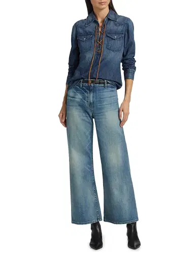 Nili Lotan Women's Megan High-Rise Wide-Leg Jeans - Summer Wash - Size 32 | Thumbnail 2 Nili Lotan Women's Megan High-Rise Wide-Leg Jeans - Summer Wash - Size 32 | Thumbnail 2