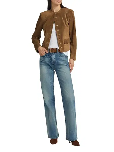 Nili Lotan Women's Nanon Suede Collarless Button-Front Jacket - Martora | Thumbnail 2 Nili Lotan Women's Nanon Suede Collarless Button-Front Jacket - Martora | Thumbnail 2