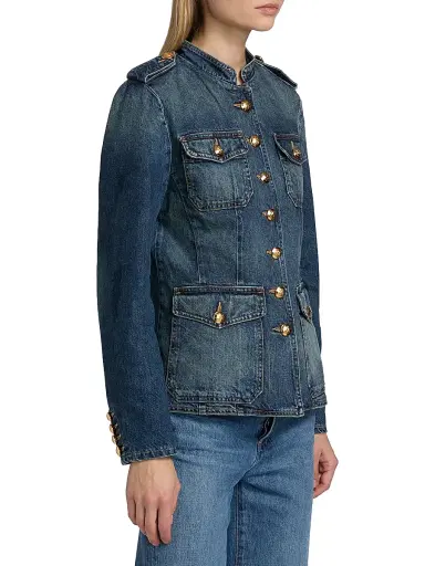Nili Lotan Women's Geraldine Denim Utilitarian Jacket | Thumbnail 4 Nili Lotan Women's Geraldine Denim Utilitarian Jacket | Thumbnail 4