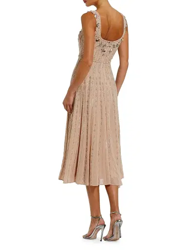 Mac Duggal Women's Embellished Georgette Scoopneck Midi-Dress - Rose - Size 16 | Thumbnail 2 Mac Duggal Women's Embellished Georgette Scoopneck Midi-Dress - Rose - Size 16 | Thumbnail 2