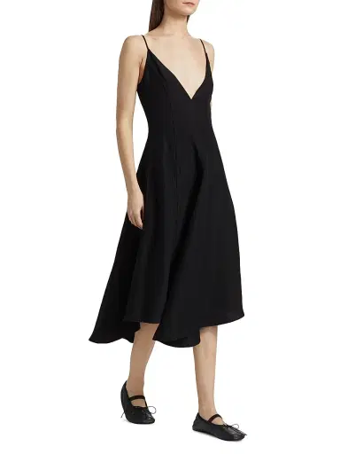Proenza Schouler Women's Elaine V-Neck Midi-Dress | Thumbnail 2 Proenza Schouler Women's Elaine V-Neck Midi-Dress | Thumbnail 2