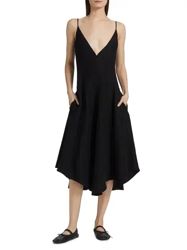 Proenza Schouler Women's Elaine V-Neck Midi-Dress | Thumbnail 3 Proenza Schouler Women's Elaine V-Neck Midi-Dress | Thumbnail 3
