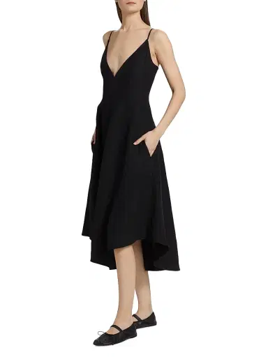 Proenza Schouler Women's Elaine V-Neck Midi-Dress | Thumbnail 4 Proenza Schouler Women's Elaine V-Neck Midi-Dress | Thumbnail 4