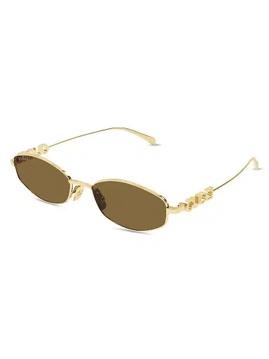 Gucci Women's Block 55MM Logo Oval Sunglasses - Gold Green | Thumbnail 1 Gucci Women's Block 55MM Logo Oval Sunglasses - Gold Green | Thumbnail 1