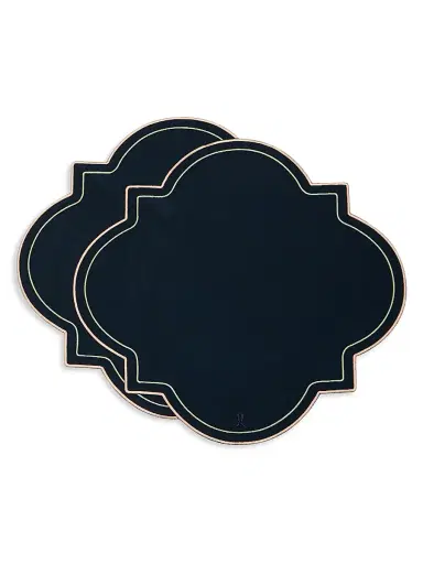 La DoubleJ Medallion Placemats Set of 2 - Solid Navy | Thumbnail 1 La DoubleJ Medallion Placemats Set of 2 - Solid Navy | Thumbnail 1