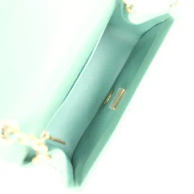 Chanel Chanel Mini Square Pearl Crush Flap Bag Green Lambskin Antique Gold Hardware | Thumbnail 9 Chanel Chanel Mini Square Pearl Crush Flap Bag Green Lambskin Antique Gold Hardware | Thumbnail 9