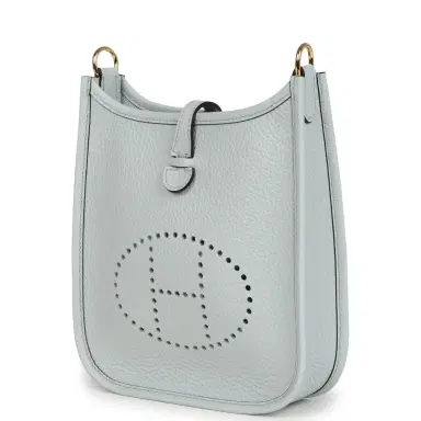 HERMÈS Hermes Evelyne TPM Bleu Pale Clemence Palladium Hardware | Thumbnail 3 HERMÈS Hermes Evelyne TPM Bleu Pale Clemence Palladium Hardware | Thumbnail 3