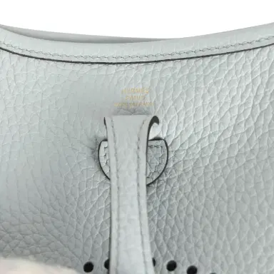 HERMÈS Hermes Evelyne TPM Bleu Pale Clemence Palladium Hardware | Thumbnail 7 HERMÈS Hermes Evelyne TPM Bleu Pale Clemence Palladium Hardware | Thumbnail 7