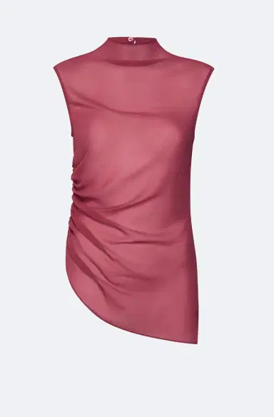 LAPOINTE Lightweight Georgette Mock Neck Ruched Top | Thumbnail 4 LAPOINTE Lightweight Georgette Mock Neck Ruched Top | Thumbnail 4