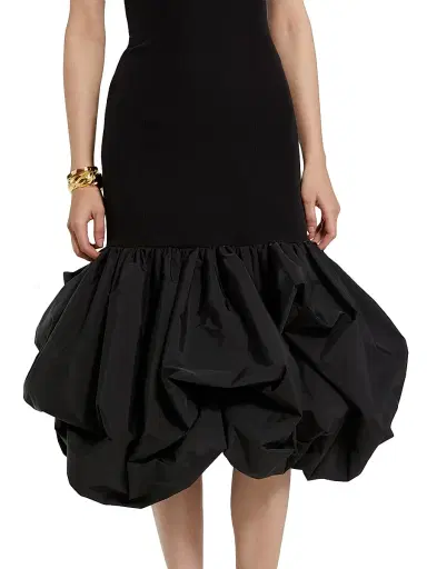 Mac Duggal Women's Ieena Crepe Strapless Bubble-Hem Midi-Dress - Black - Size 16 | Thumbnail 3 Mac Duggal Women's Ieena Crepe Strapless Bubble-Hem Midi-Dress - Black - Size 16 | Thumbnail 3