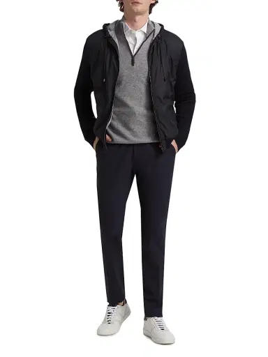 Saks Fifth Avenue Men's COLLECTION Mixed-Media Hoodie | Thumbnail 2 Saks Fifth Avenue Men's COLLECTION Mixed-Media Hoodie | Thumbnail 2