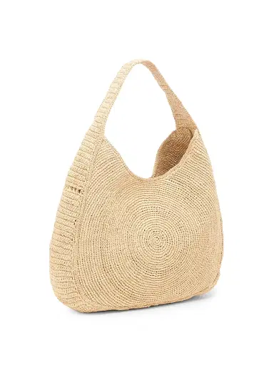Stella McCartney Women's Small Crochet Rafia Logo Hobo Bag | Thumbnail 4 Stella McCartney Women's Small Crochet Rafia Logo Hobo Bag | Thumbnail 4
