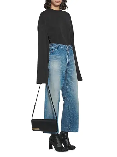Balenciaga Women's Cropped Jeans in Japanese Indigo Denim - Blue | Thumbnail 3 Balenciaga Women's Cropped Jeans in Japanese Indigo Denim - Blue | Thumbnail 3