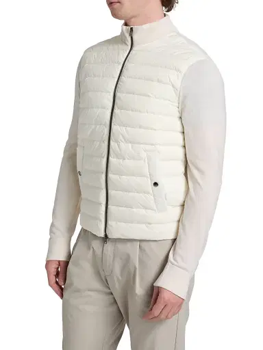 HERNO Men's Wool & Silk Quilted Bomber Jacker - Taupe - Size 48 | Thumbnail 4 HERNO Men's Wool & Silk Quilted Bomber Jacker - Taupe - Size 48 | Thumbnail 4