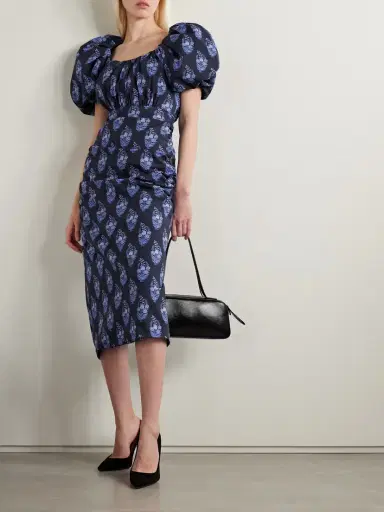 Carolina Herrera Gathered Floral-print Cotton-blend Poplin Midi Dress | Thumbnail 2 Carolina Herrera Gathered Floral-print Cotton-blend Poplin Midi Dress | Thumbnail 2
