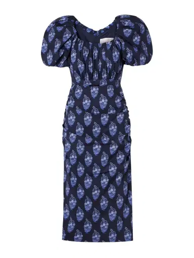 Carolina Herrera Gathered Floral-print Cotton-blend Poplin Midi Dress | Thumbnail 1 Carolina Herrera Gathered Floral-print Cotton-blend Poplin Midi Dress | Thumbnail 1
