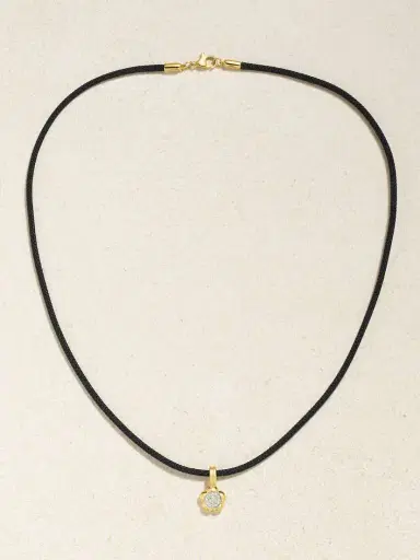 STONE AND STRAND Crosby 10-karat Gold, Cord And Diamond Choker | Thumbnail 4 STONE AND STRAND Crosby 10-karat Gold, Cord And Diamond Choker | Thumbnail 4