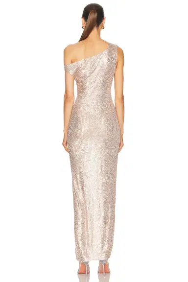 Norma Kamali Drop Shoulder Fitted Side Slit Gown | Thumbnail 4 Norma Kamali Drop Shoulder Fitted Side Slit Gown | Thumbnail 4