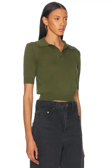Saint Laurent Short Sleeve Polo Top | Thumbnail 2 Saint Laurent Short Sleeve Polo Top | Thumbnail 2