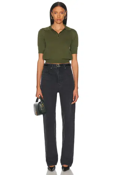 Saint Laurent Short Sleeve Polo Top | Thumbnail 4 Saint Laurent Short Sleeve Polo Top | Thumbnail 4