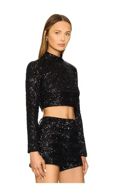 FRAME Cropped Sequin Top | Thumbnail 2 FRAME Cropped Sequin Top | Thumbnail 2