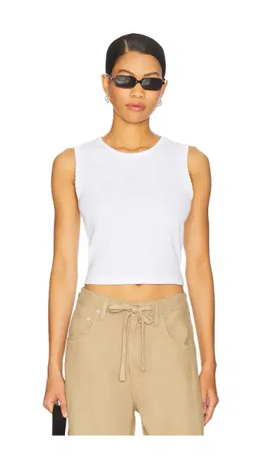LESET Pointelle Sleeveless Crew Top | Thumbnail 1 LESET Pointelle Sleeveless Crew Top | Thumbnail 1