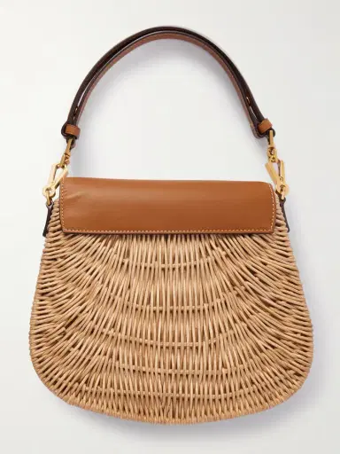 Saint Laurent Voltaire Top Handle Leather-trimmed Bamboo Shoulder Bag | Thumbnail 3 Saint Laurent Voltaire Top Handle Leather-trimmed Bamboo Shoulder Bag | Thumbnail 3