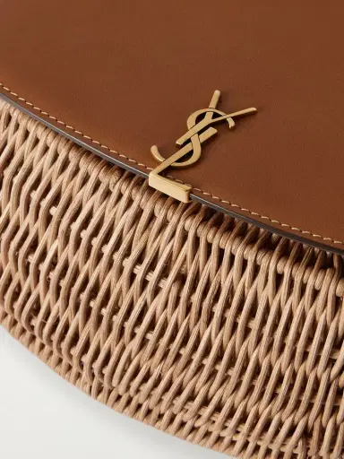 Saint Laurent Voltaire Top Handle Leather-trimmed Bamboo Shoulder Bag | Thumbnail 4 Saint Laurent Voltaire Top Handle Leather-trimmed Bamboo Shoulder Bag | Thumbnail 4