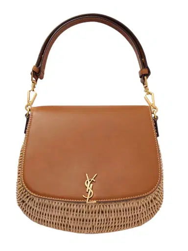 Saint Laurent Voltaire Top Handle Leather-trimmed Bamboo Shoulder Bag | Thumbnail 1 Saint Laurent Voltaire Top Handle Leather-trimmed Bamboo Shoulder Bag | Thumbnail 1