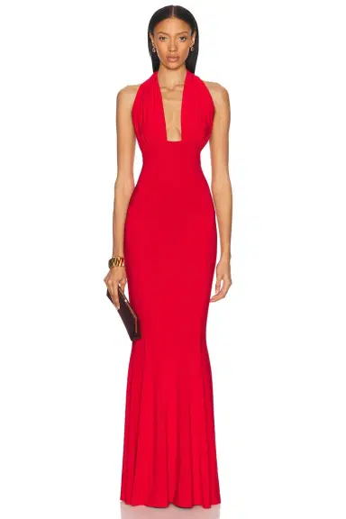 Norma Kamali Cross Halter Fishtail Gown | Thumbnail 2 Norma Kamali Cross Halter Fishtail Gown | Thumbnail 2