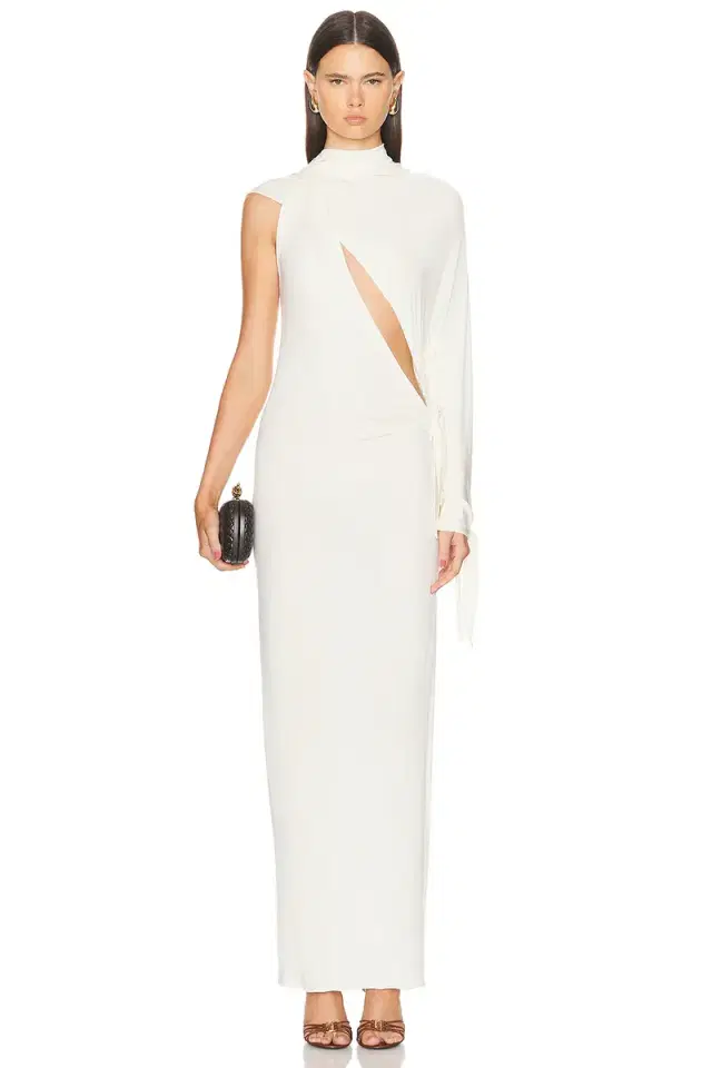 One Shoulder Cut Out Draped Dress One Shoulder Cut Out Draped Dress