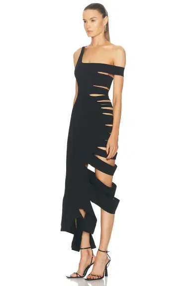 Mugler Cut Out Midi Dress | Thumbnail 3 Mugler Cut Out Midi Dress | Thumbnail 3
