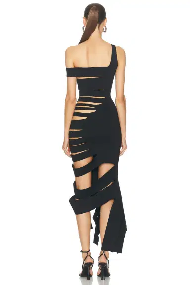 Mugler Cut Out Midi Dress | Thumbnail 4 Mugler Cut Out Midi Dress | Thumbnail 4