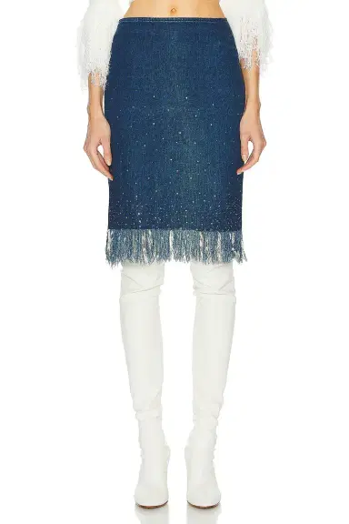 Fendi Denim Fringe Skirt | Thumbnail 3 Fendi Denim Fringe Skirt | Thumbnail 3