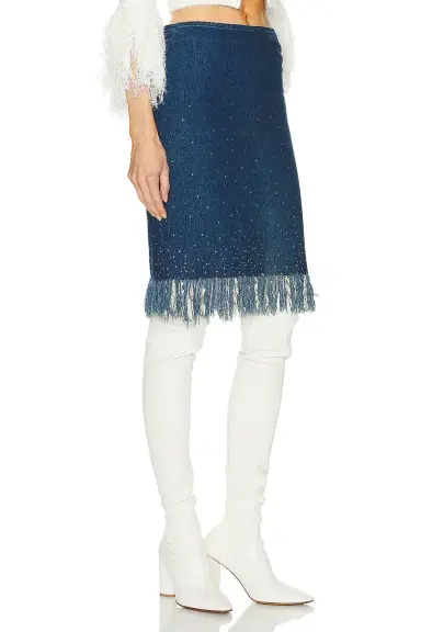 Fendi Denim Fringe Skirt | Thumbnail 4 Fendi Denim Fringe Skirt | Thumbnail 4